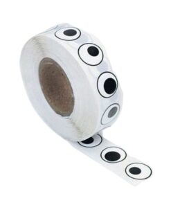 Autocollants en Forme des Yeux 12mm en Noir Et Blanc