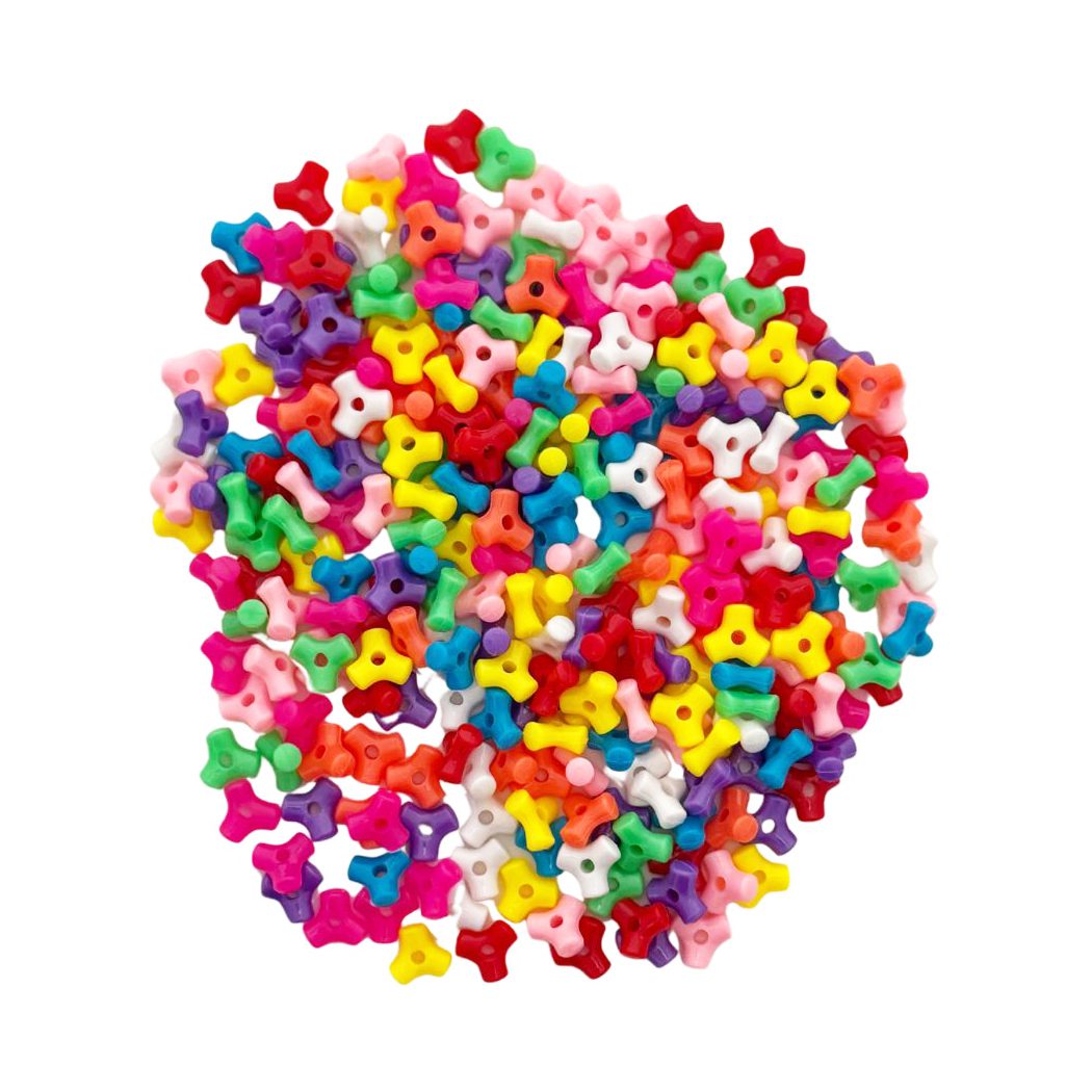 Assorted Colour Tri Beads