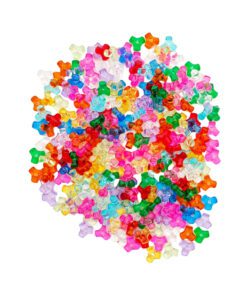 Assorted Colour Transparent Tri Beads