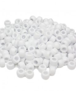 6mm x 9mm White Pony Beads