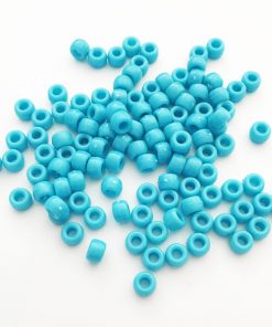 6mm x 9mm Light Blue Pony Beads