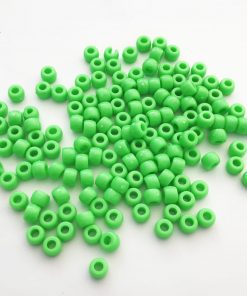 6mm x 9mm Light Green Pony Beads