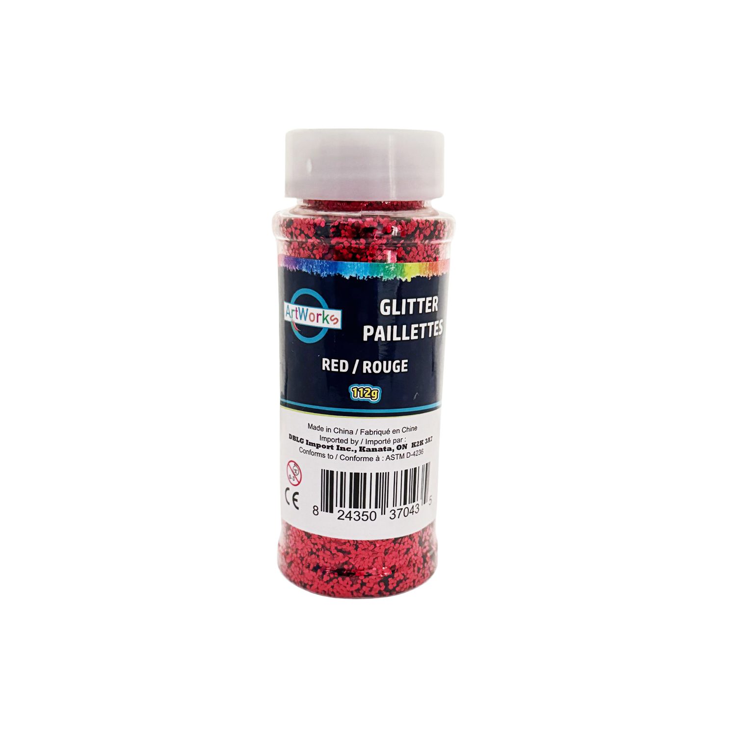 112g Red Glitter In Shaker Jar