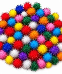 ½" Assorted Colour Glitter Pom Poms