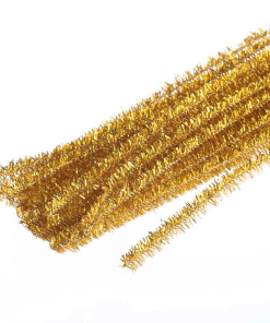 12" x 6mm Gold Glitter Pipe Cleaners