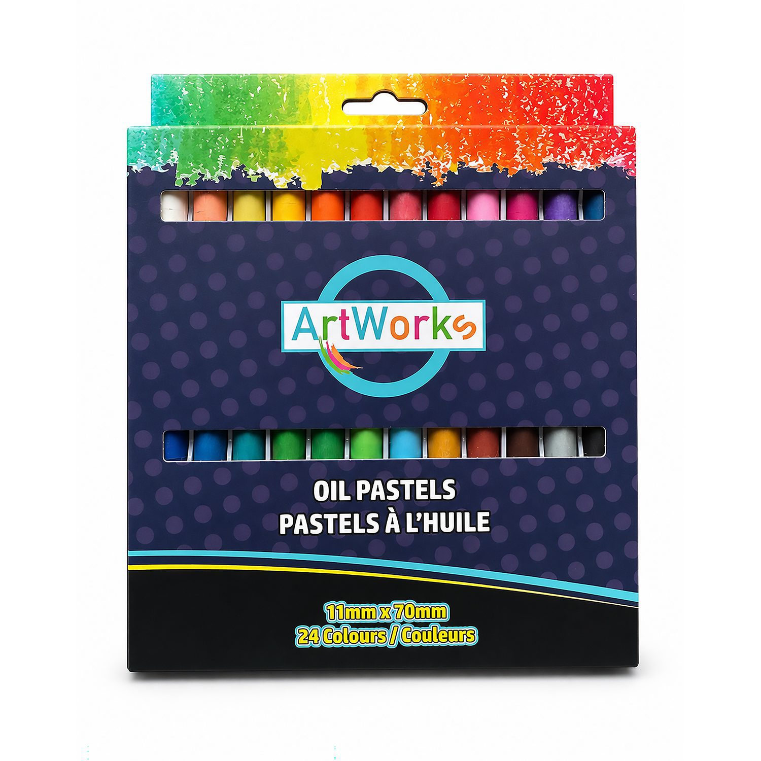 Pastels À L'Huile 11mm x 70mm De Couleurs Assorties