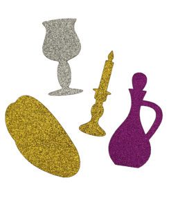 Shabbat Glitter Self-Adhesive Foam Shapes