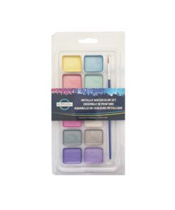 12 Colour Metallic Semi-Dry Watercolour Set