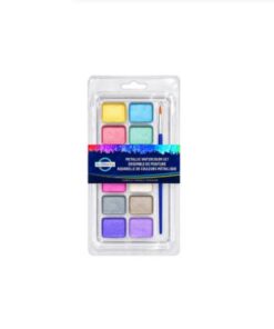 12 Colour Metallic Semi-Dry Watercolour Set