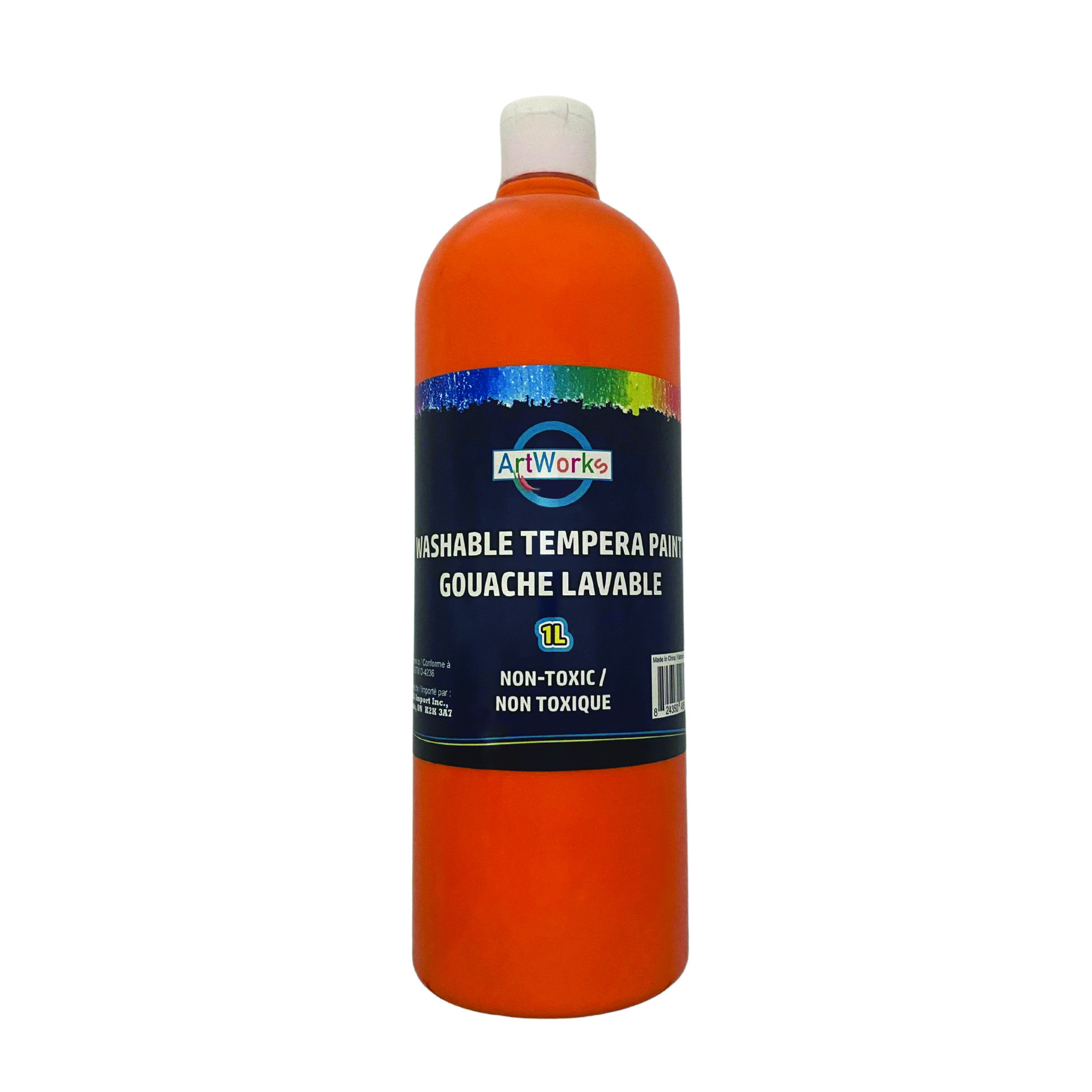 1L Orange Washable Tempera Paint