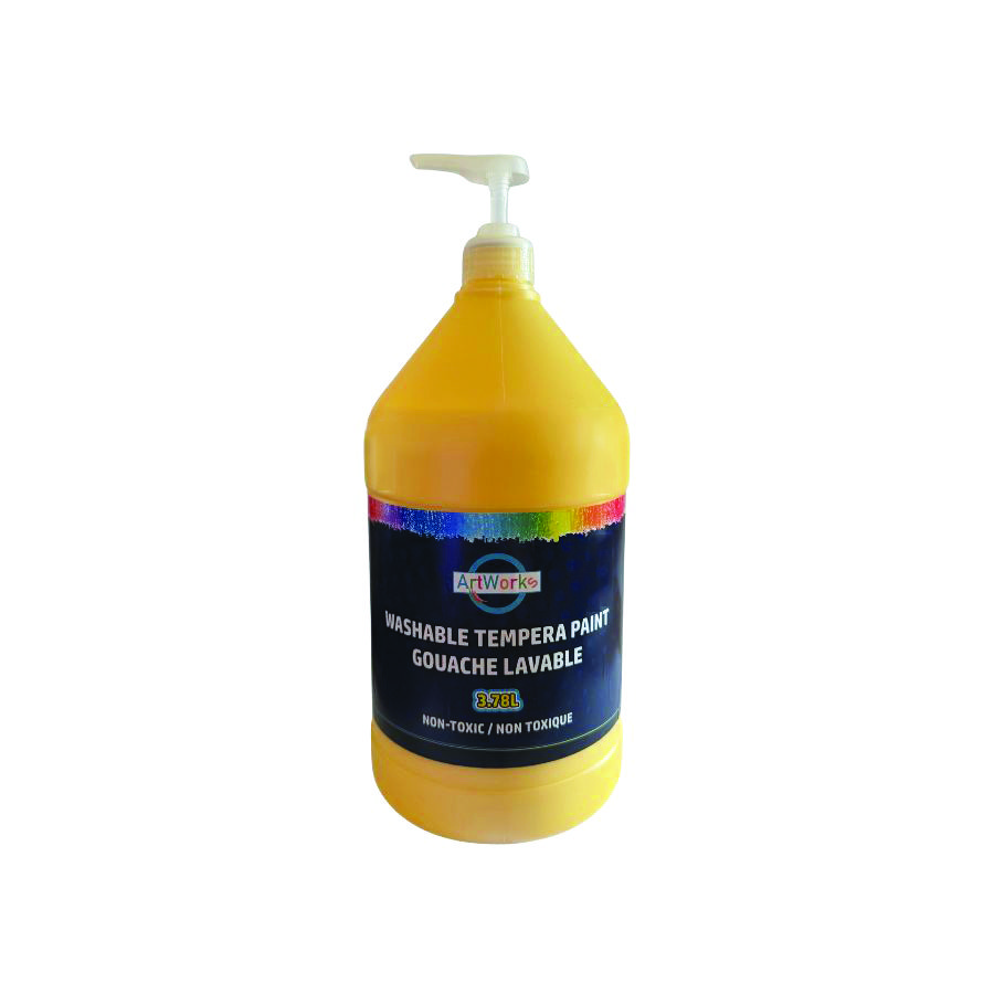 3.78L Yellow Washable Tempera Paint With Pump