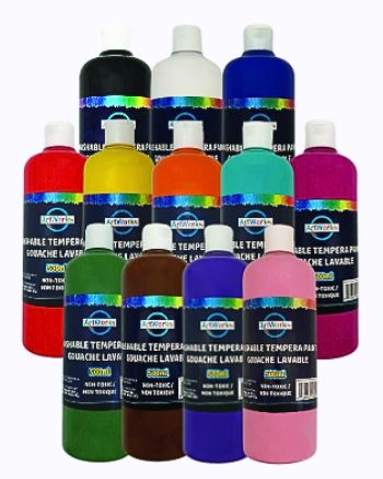 12-Bottle 500ml Liquid Tempera Paint Set