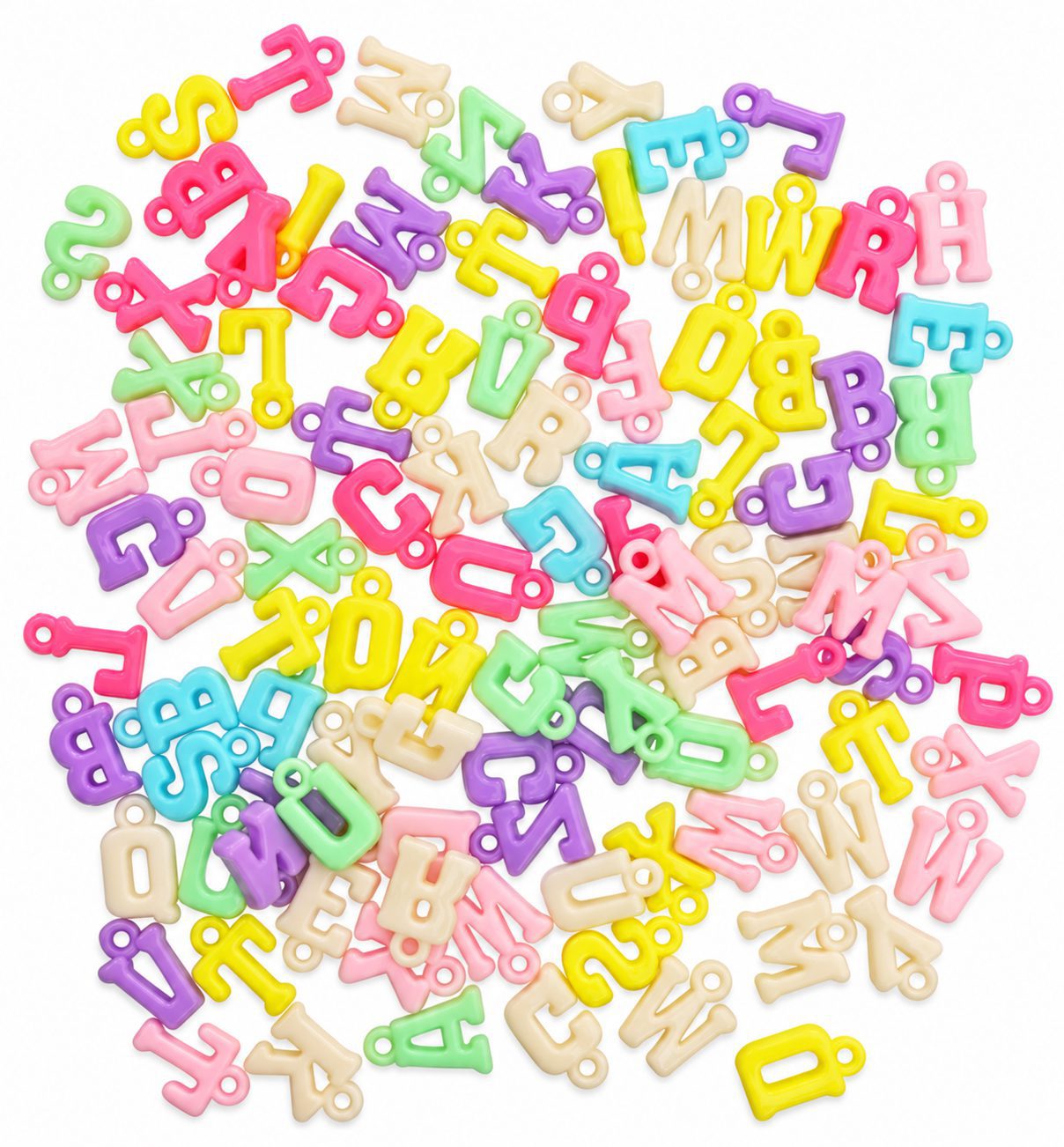 Pastel Letter Charm Beads
