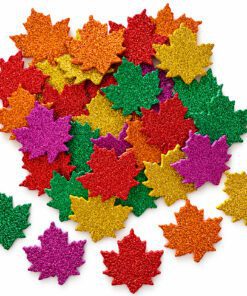 Self-Adhesive Glitter Maple Leaves