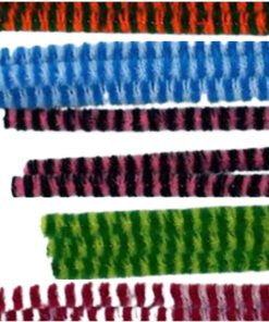 12" x 6mm Assorted Striped Pipe Cleaner