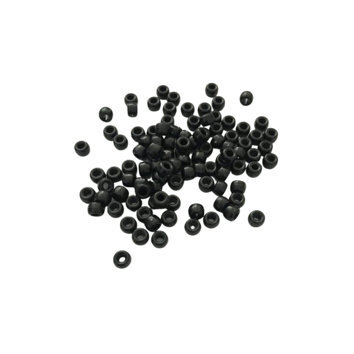 6 x 9mm Black Pony Beads