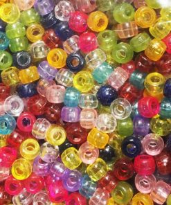 Perles Pony Couleurs Translucides Assorties 6 x 9mm
