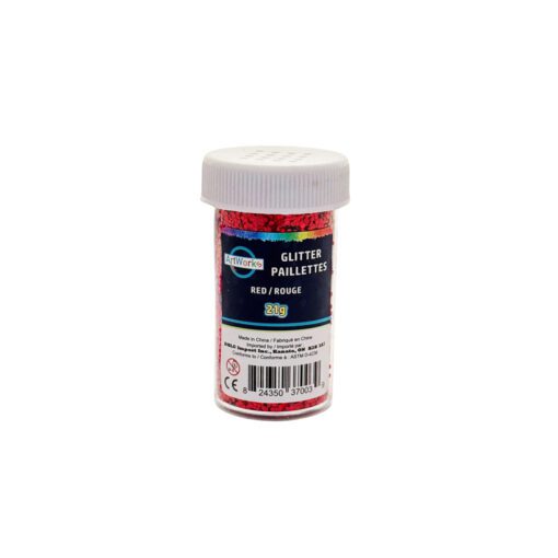 Paillettes en pot 21g couleur rouge