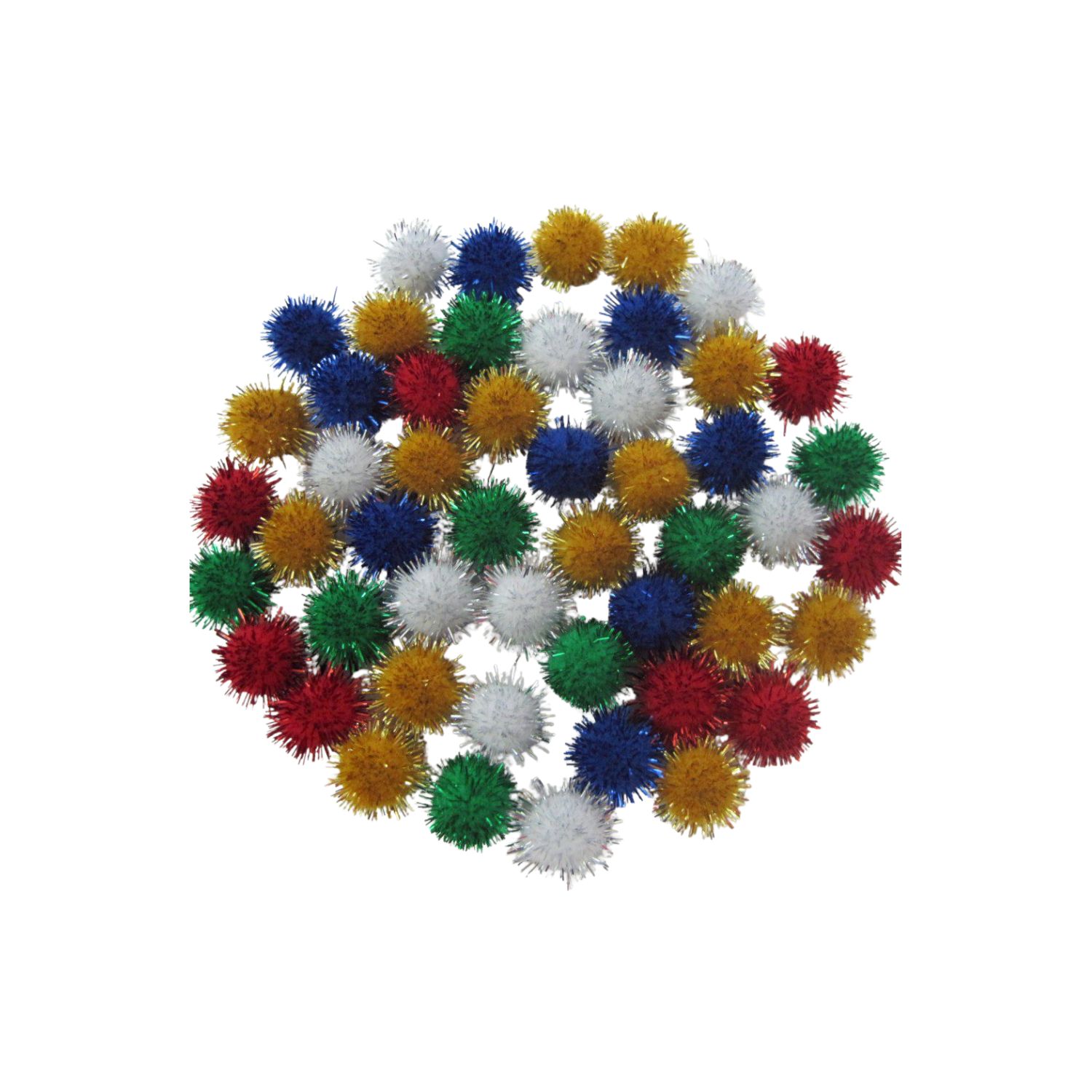 ½" Assorted Color Glitter Pom Poms