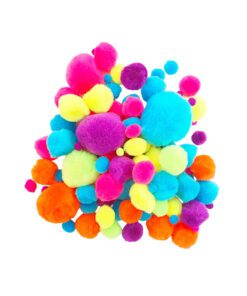 Assorted Size And Color Neon Pompoms