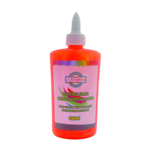 Orange glitter glue