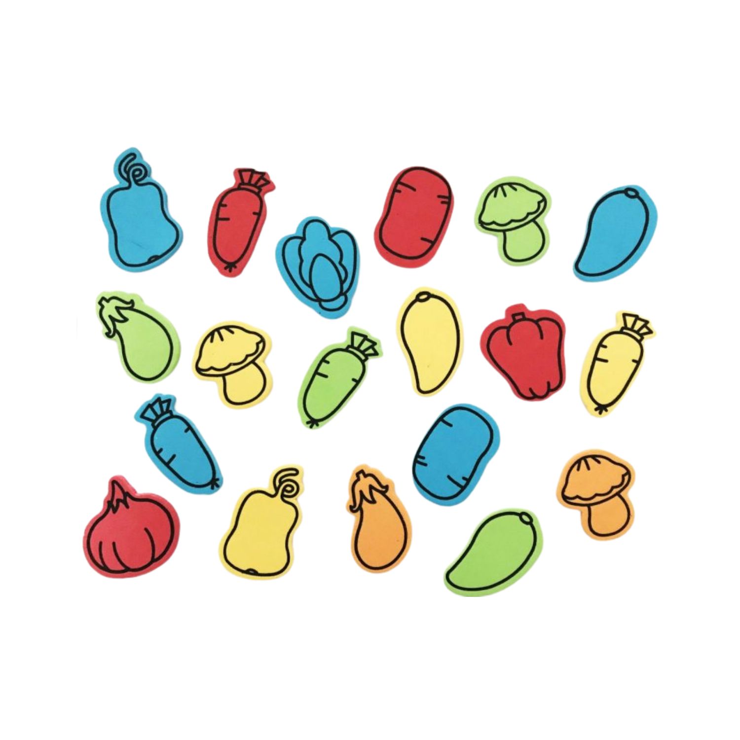 Formes Mousse Autocollante, Légumes