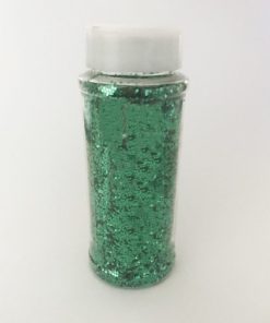 112g green antistatic dot glitter in shaker jar