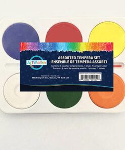 Ensemble De Tempera (6 Pains Assortie + 1 Pinceau + 1 Porte-Godet)