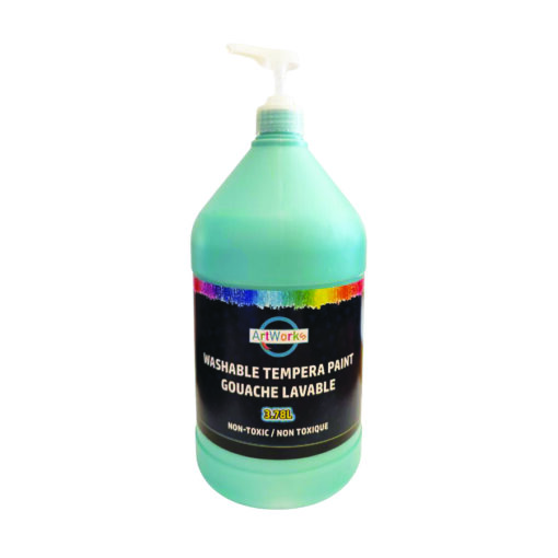 3.78L turquoise washable tempera paint with pump