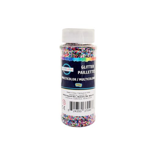 multicolor glitter in shaker jar