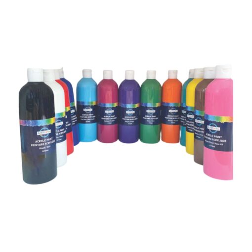 Ensemble de 12 bouteilles de peinture acrylique