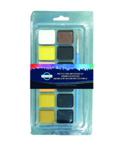 Watercolor Paint Set With12 Multicultural Colors And 1 Brush