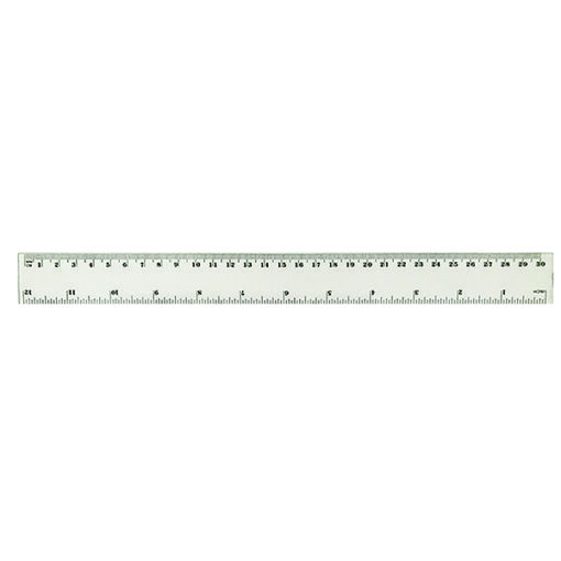 30cm clear plastic ruler