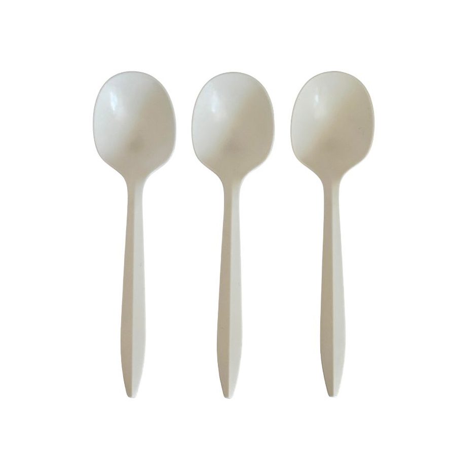 100% Biodegradable Cornstarch Soup Spoons